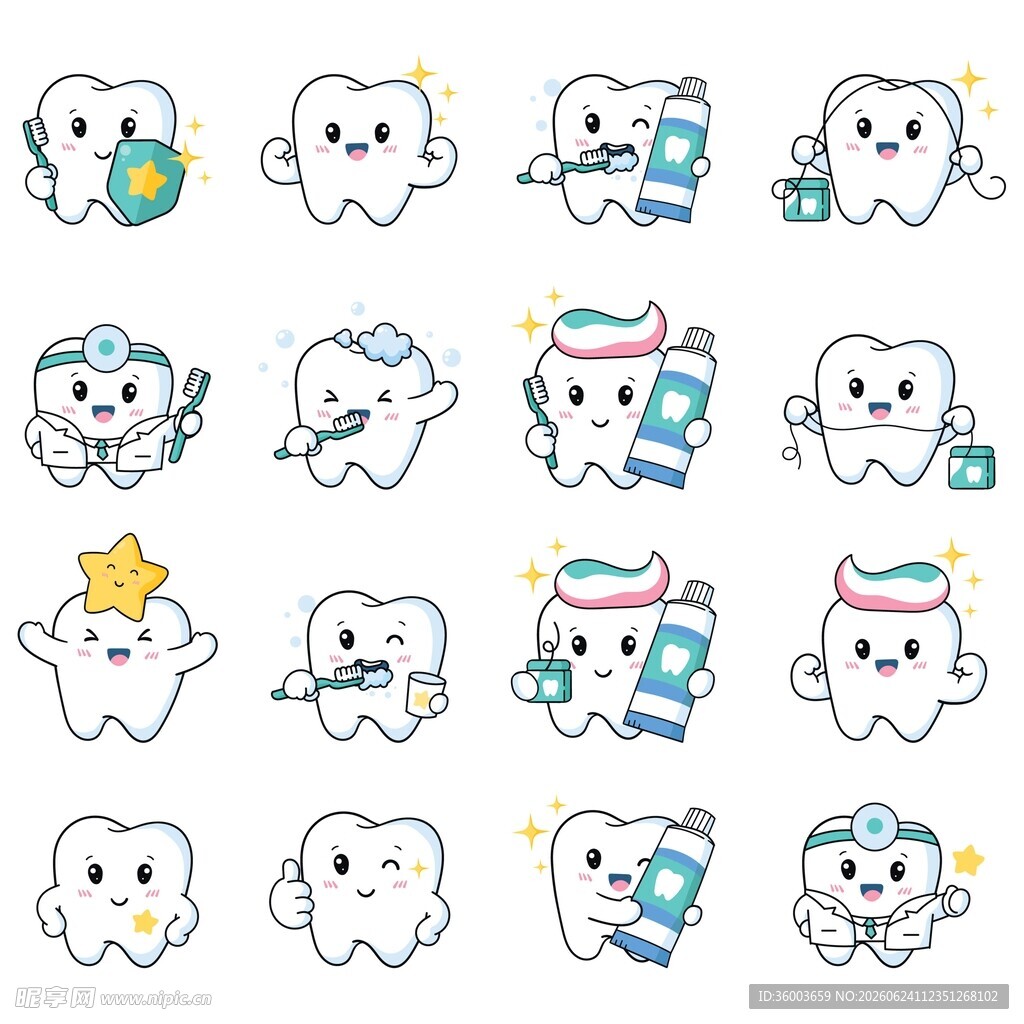 卡通牙齿素材