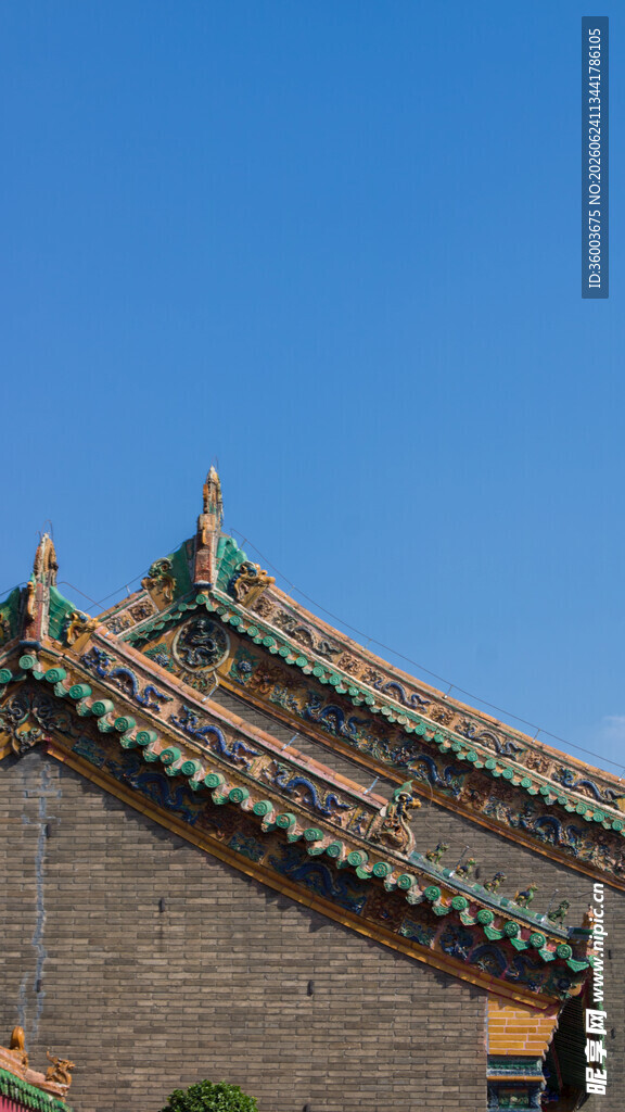 中式古建筑屋顶特写