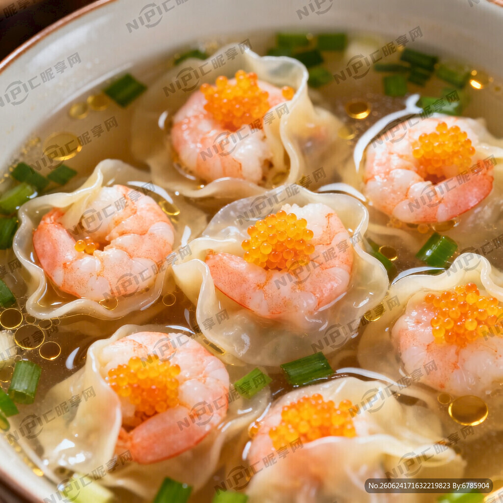 鲜虾蟹籽馄饨