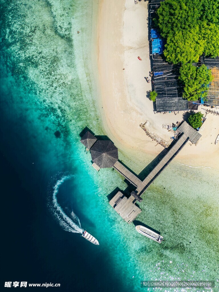 海岛度假风光俯瞰美景