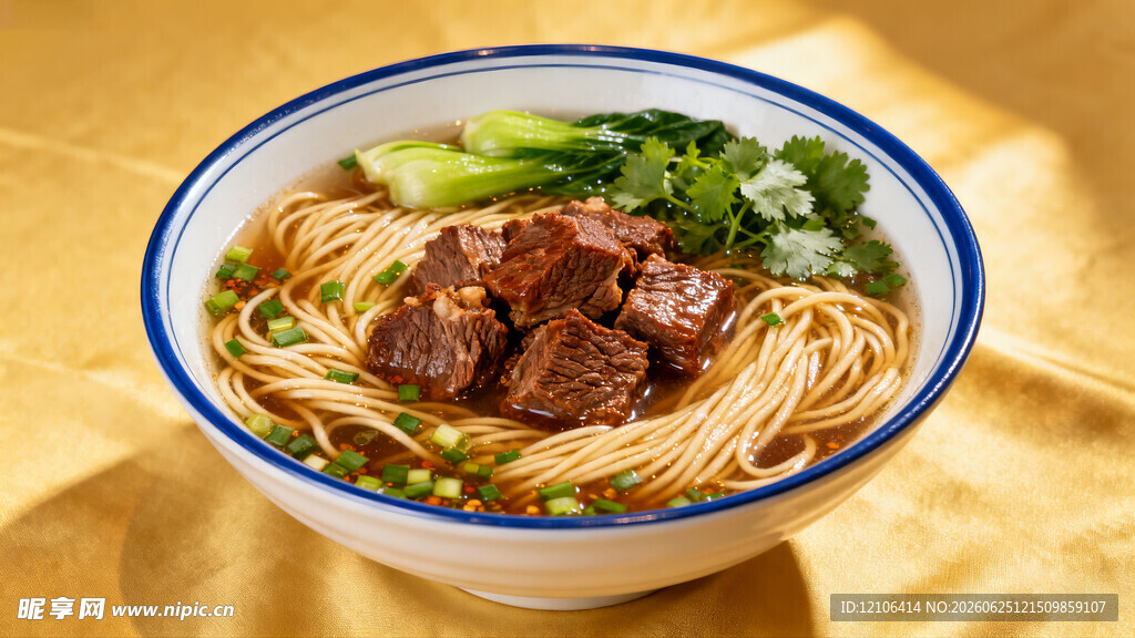 美味红烧牛肉面特写