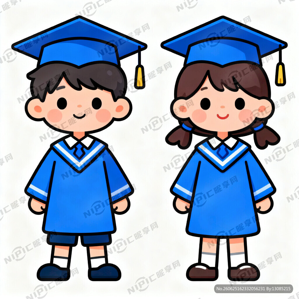 幼儿园男生女生独立卡通小博士图