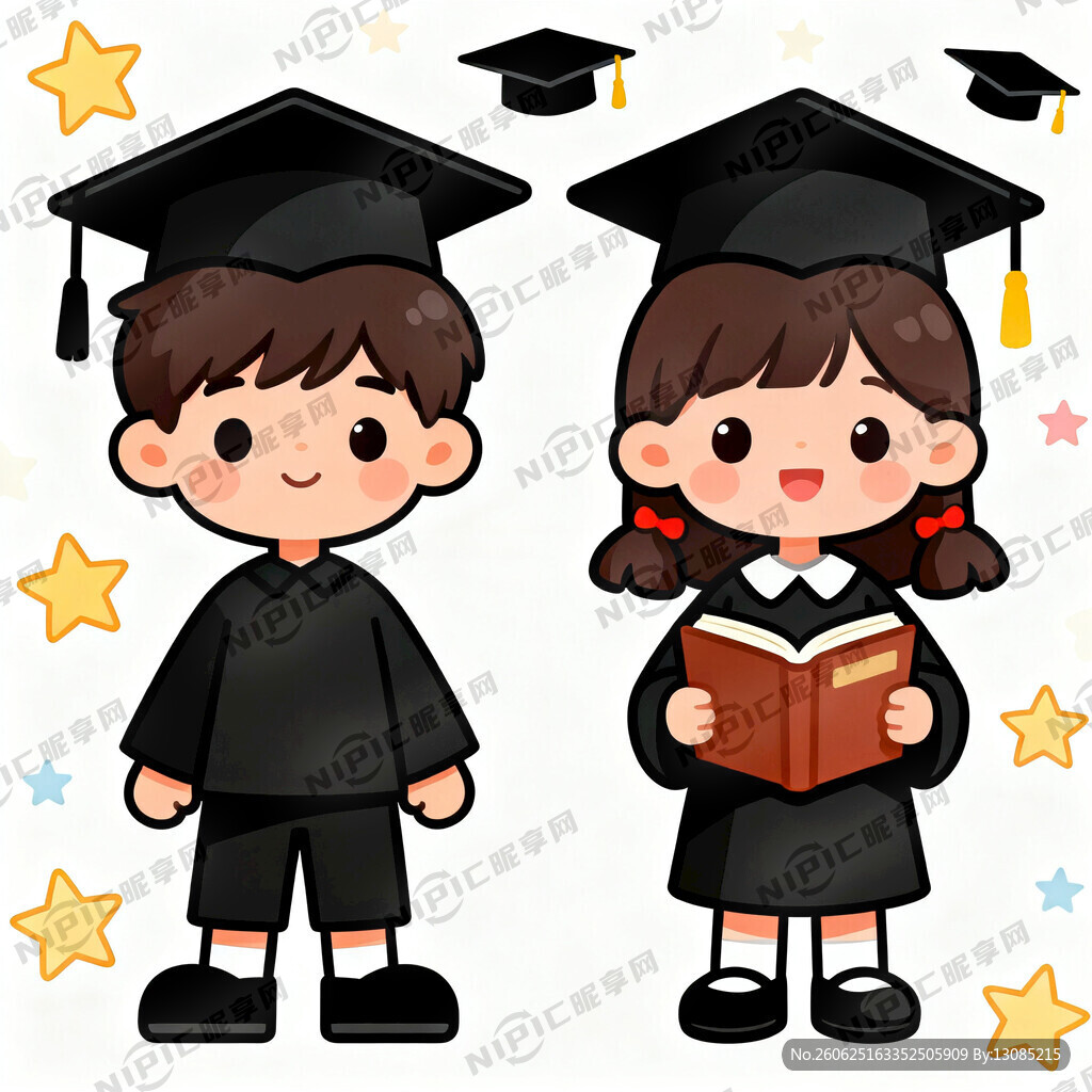 幼儿园男生女生独立卡通小博士图