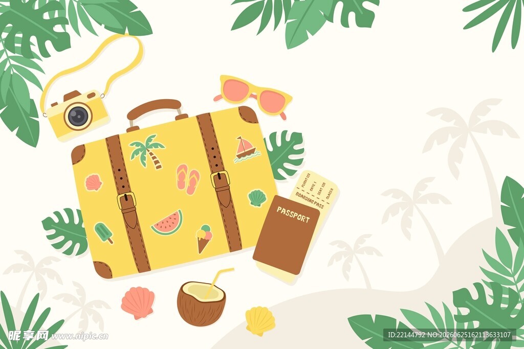 夏日旅行插画