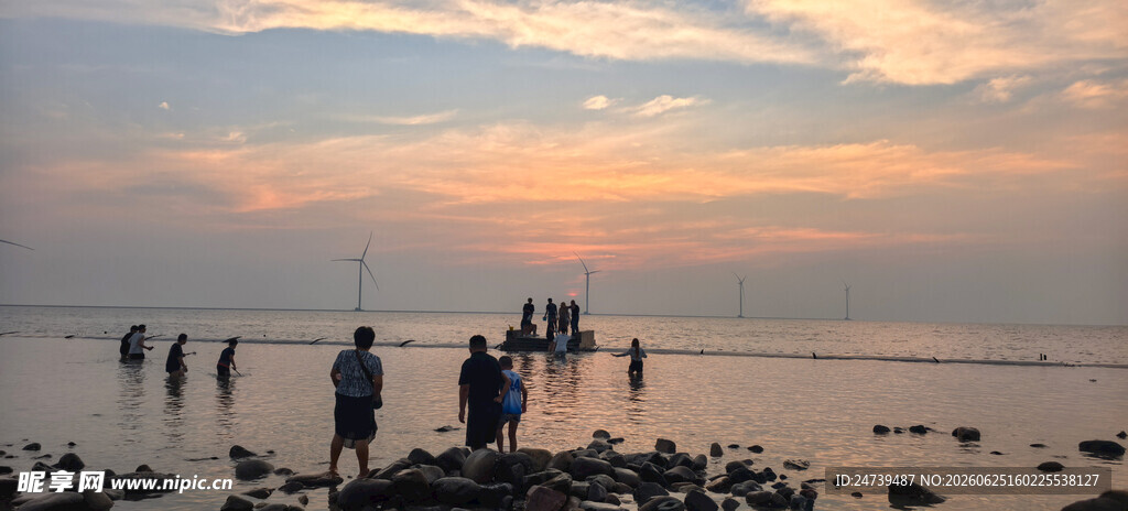 天津海边日出