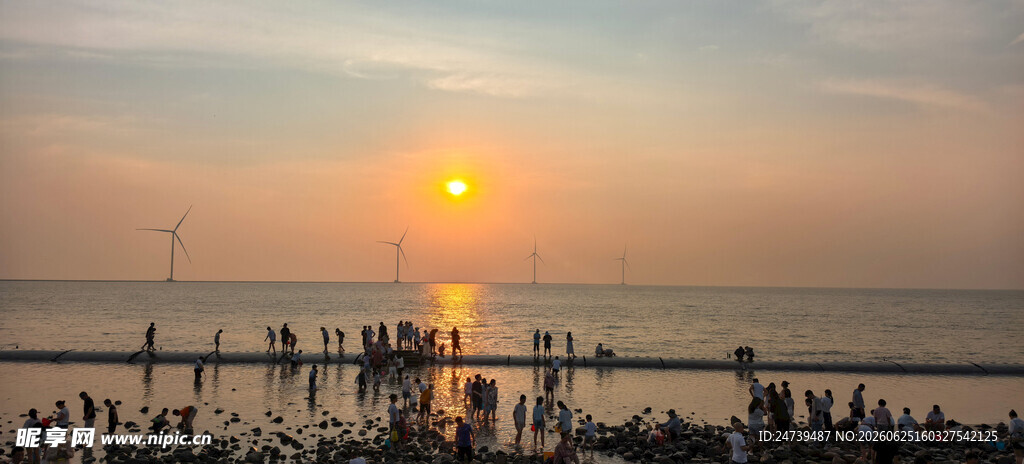 天津海边日出