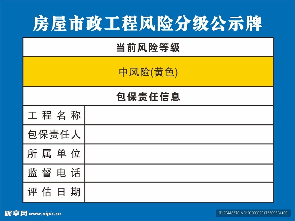 工程风险分级公示牌