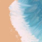 治愈系海边油画风平板画