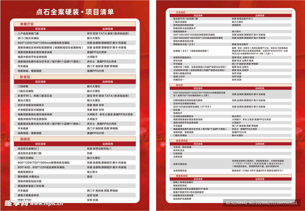 点石家装硬装清单