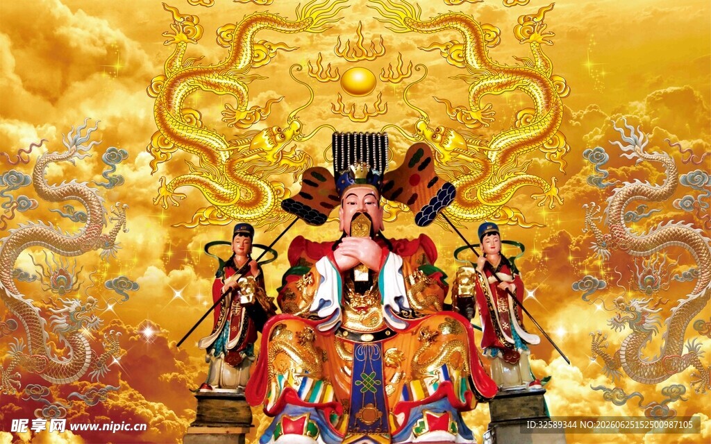 财神爷神像尽显祥瑞之气