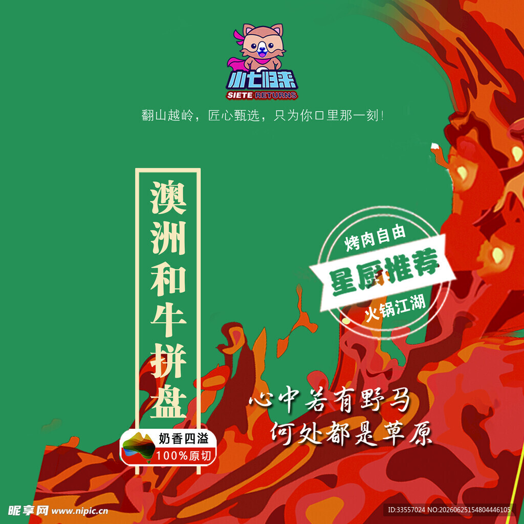 澳洲和牛生鲜宣传海报