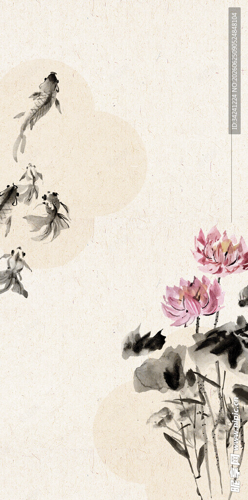 中式花鸟水墨画意境图