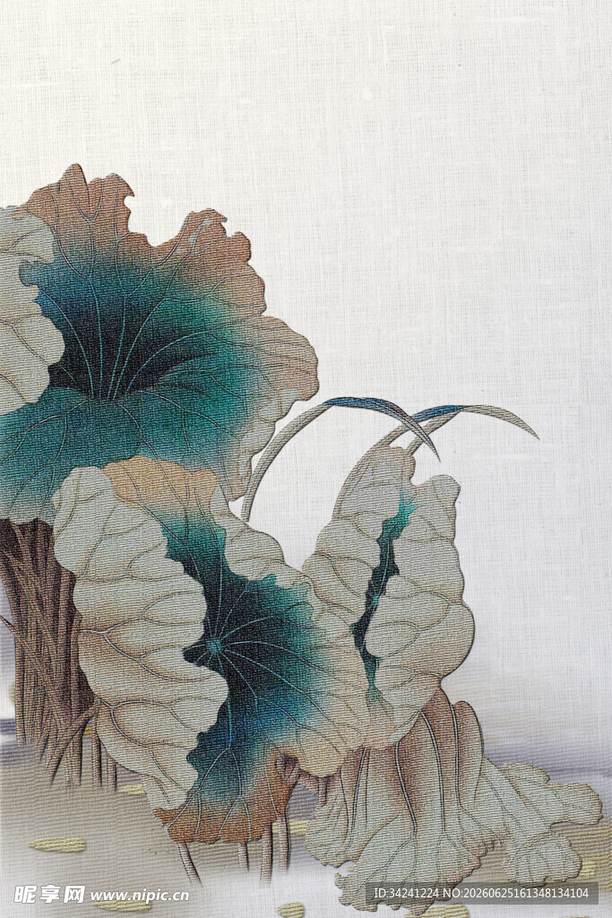 水墨风荷花灵动绘画