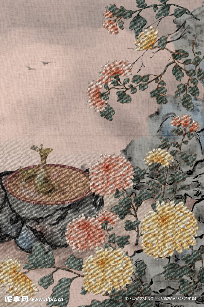 中式古典花卉插花景致