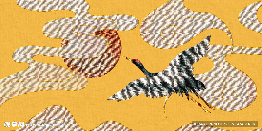 仙鹤祥云图