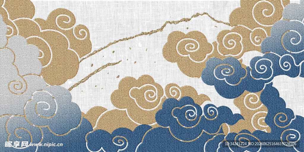 中式古典祥云图案背景