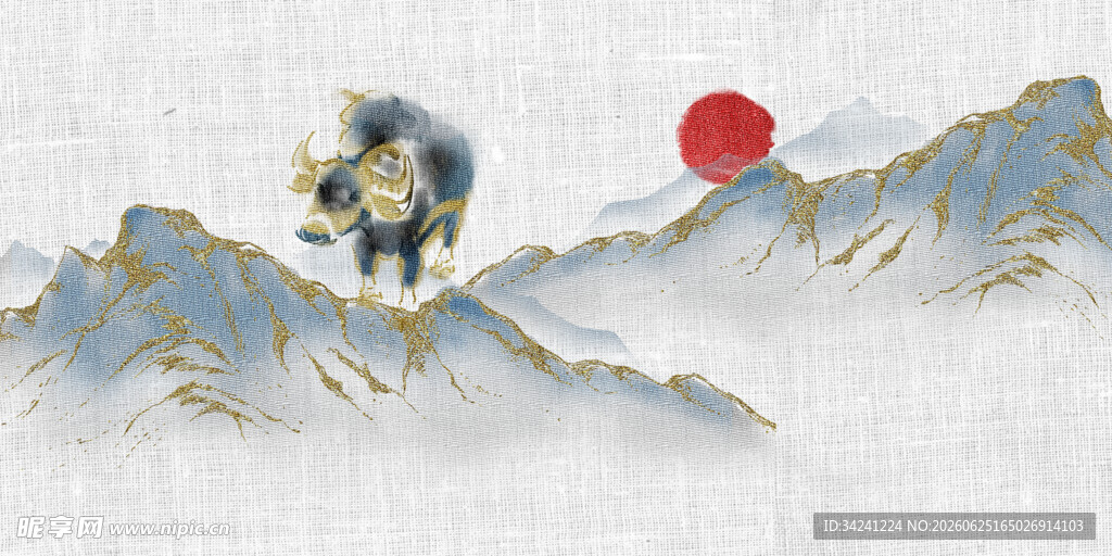 水墨山水间的行者