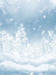 冬日雪景雪花纷飞的世界