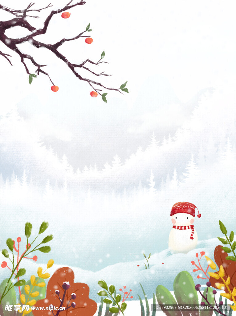 冬日雪景中的温馨小屋