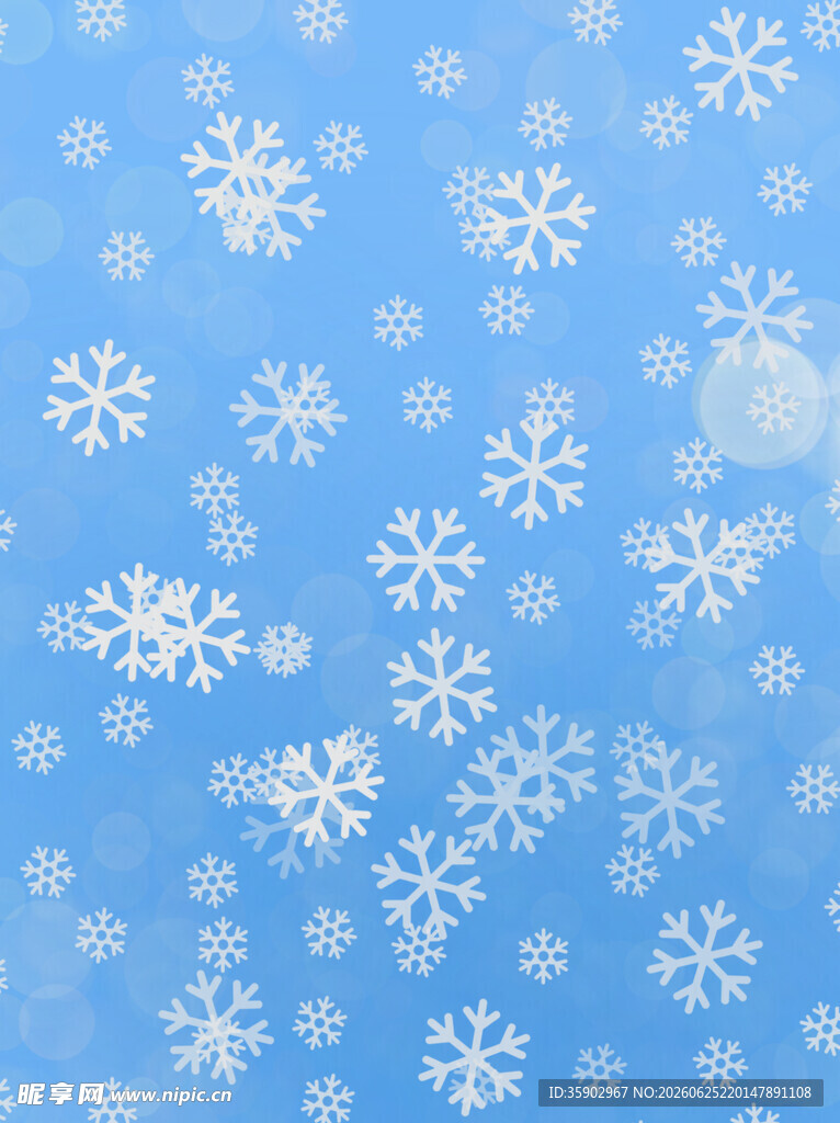 蓝色背景上的精美雪花图案