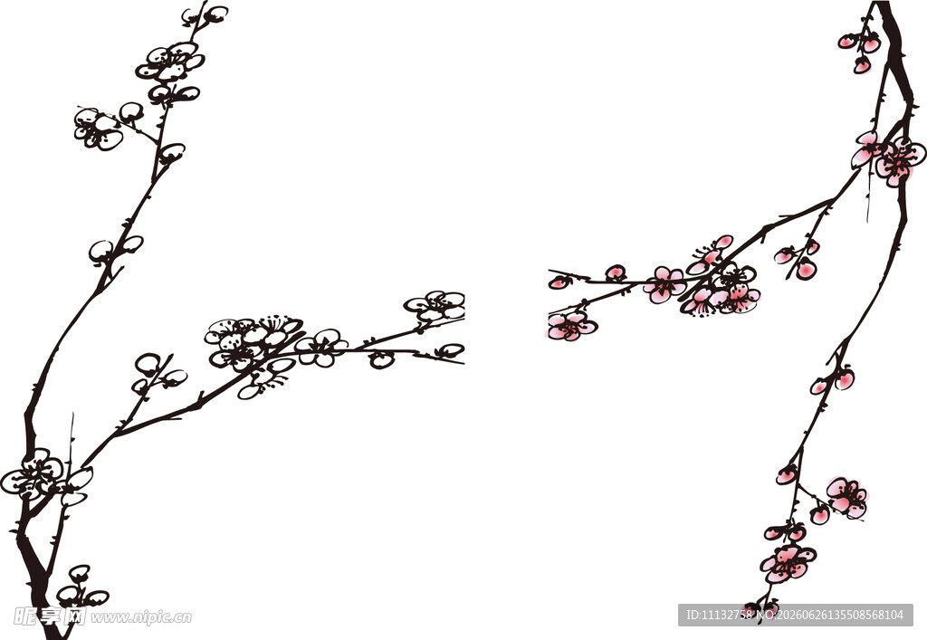 水墨桃花