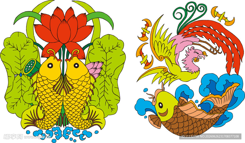 年年有鱼春节图案