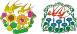 吉祥图案燕子花卉