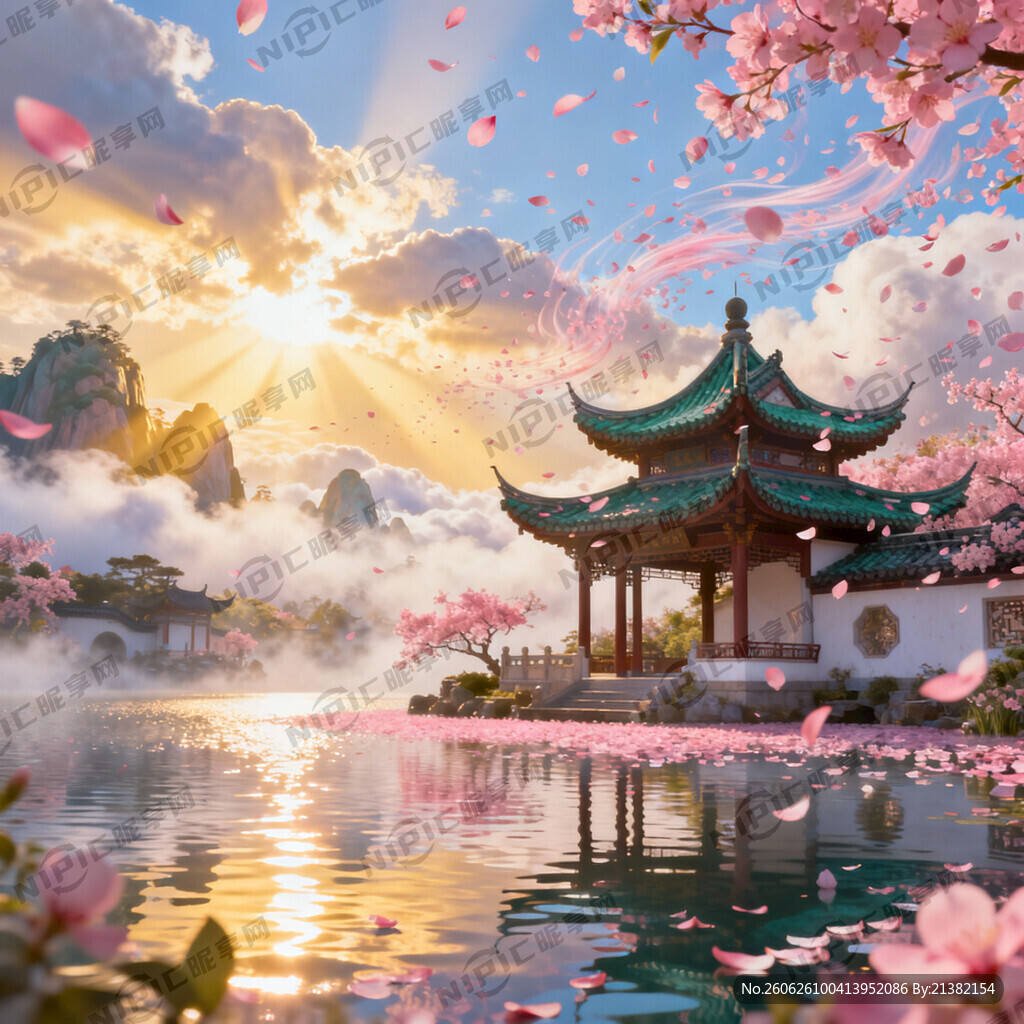 迪士尼 游戏梦幻唯美新中式风景