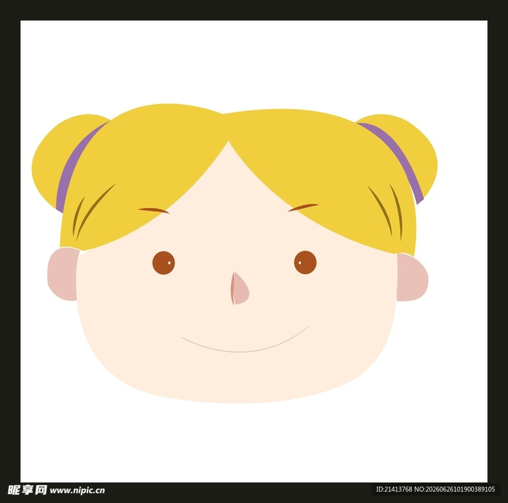 扎双马尾的可爱小女孩