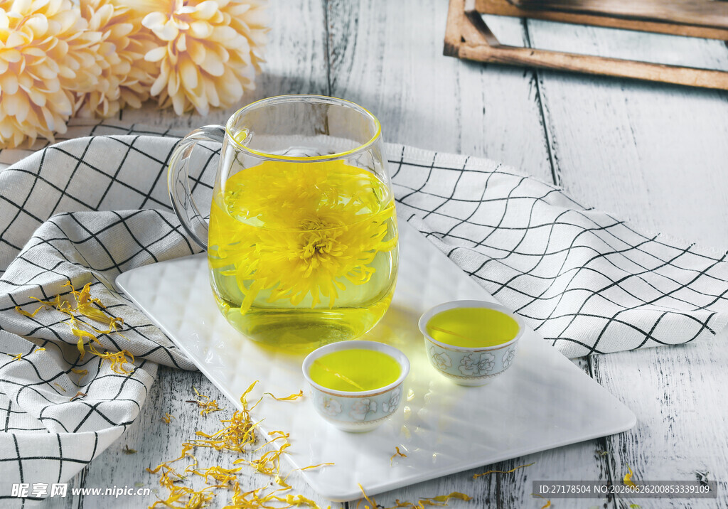 清新柠檬花茶静物摆拍