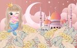 梦幻月光下的美人鱼与城堡
