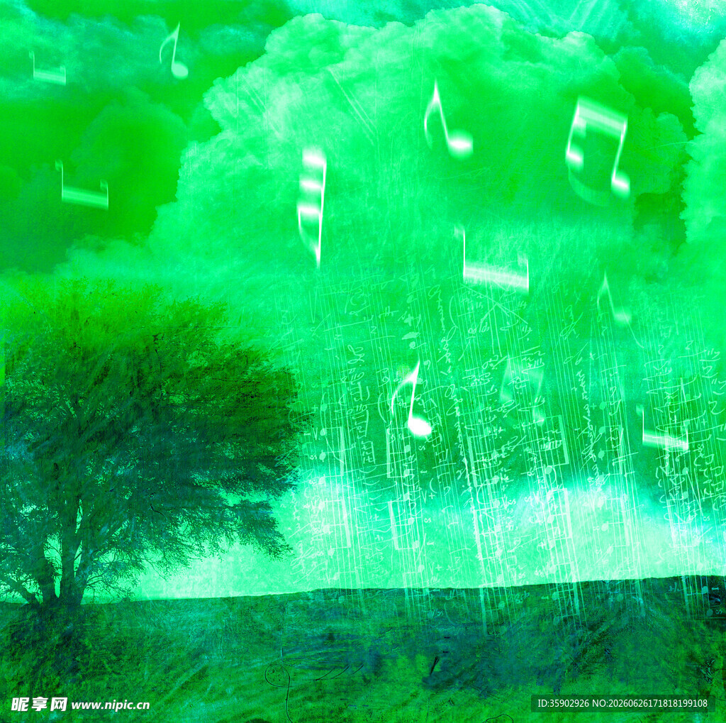 梦幻绿景中的音乐元素