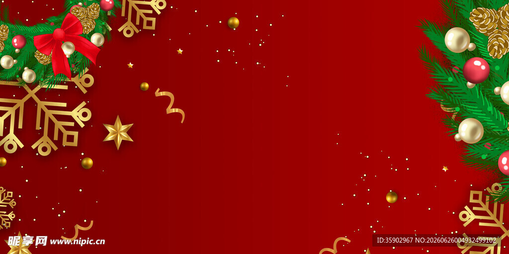 红色圣诞背景装饰元素