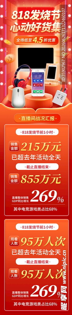 橙色背景手机展示图