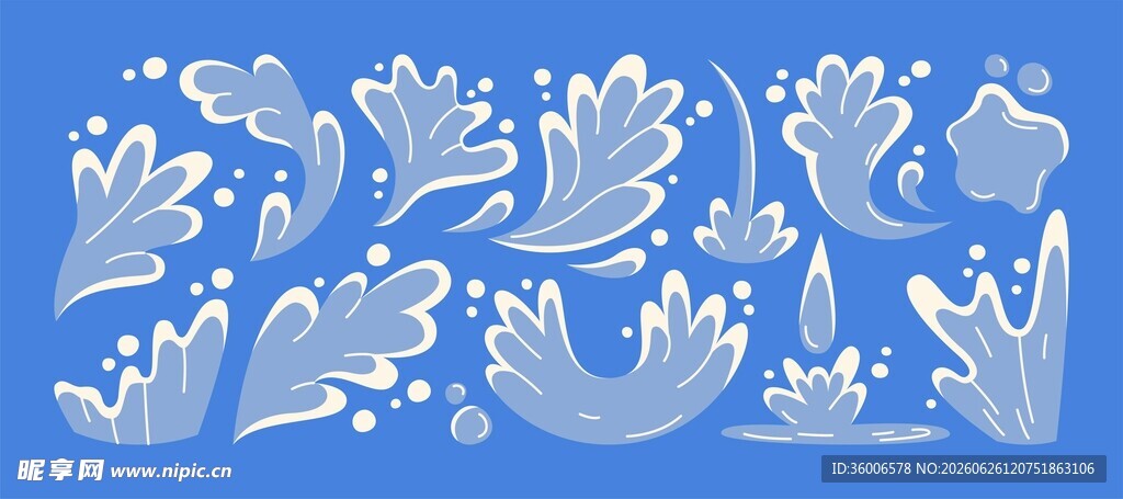 蓝色水花素材