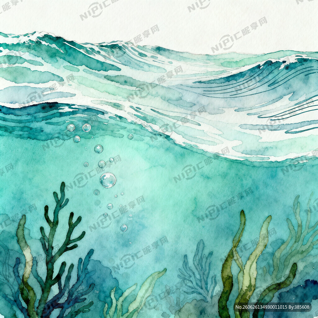 主题元素：柔和海浪波纹 气泡