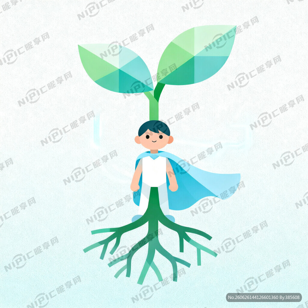 根壮幼苗小人  躯干幼苗叶片