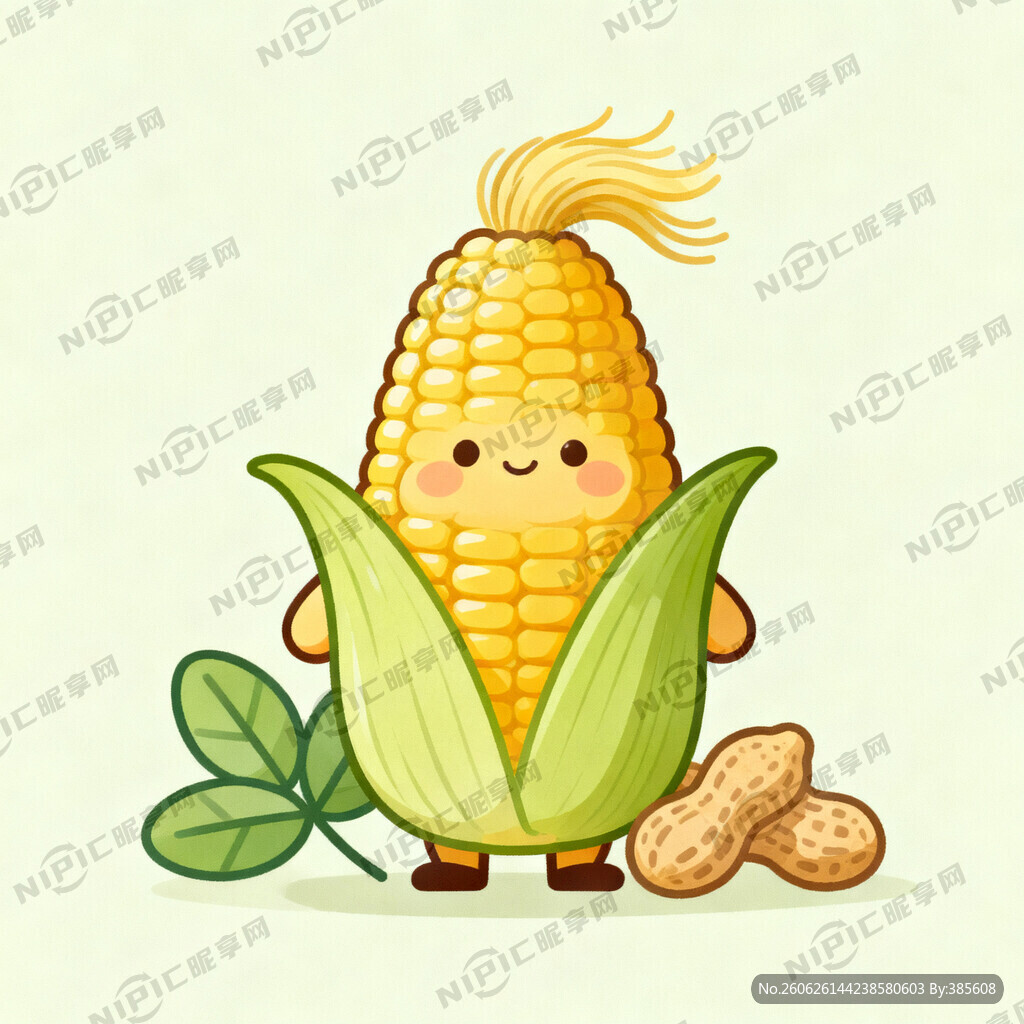 玉米棒棒小胖墩  圆润玉米主体
