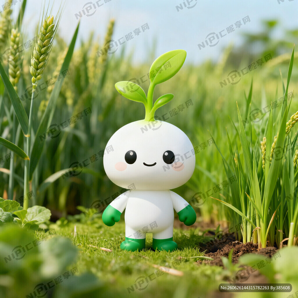 全能禾苗小绿  单株嫩禾苗拟人