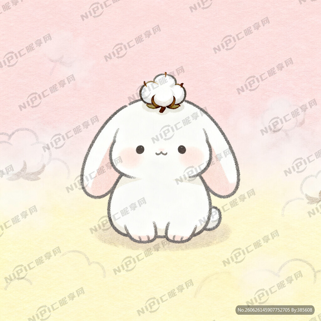 卡通形象设计：棉花小奶兔