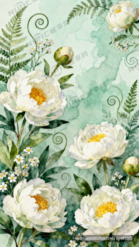 专业水彩手绘装饰画 暖黄花蕊