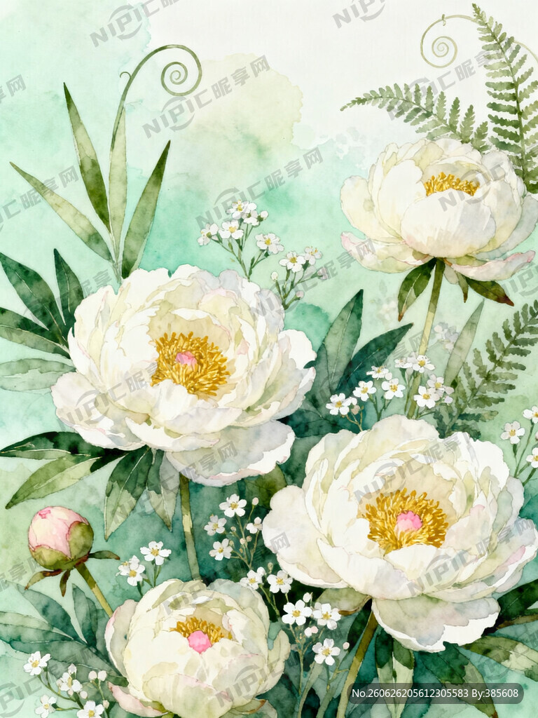 商业包装插画 淡彩水彩手绘