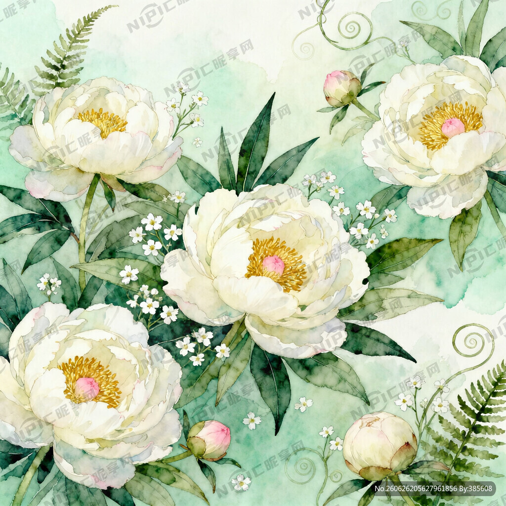 商业包装插画 淡彩水彩手绘
