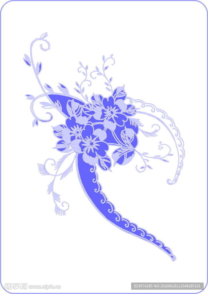 蓝色花纹神秘龙形图案