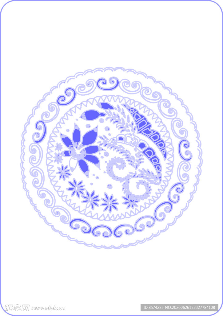 青花瓷盘图案设计