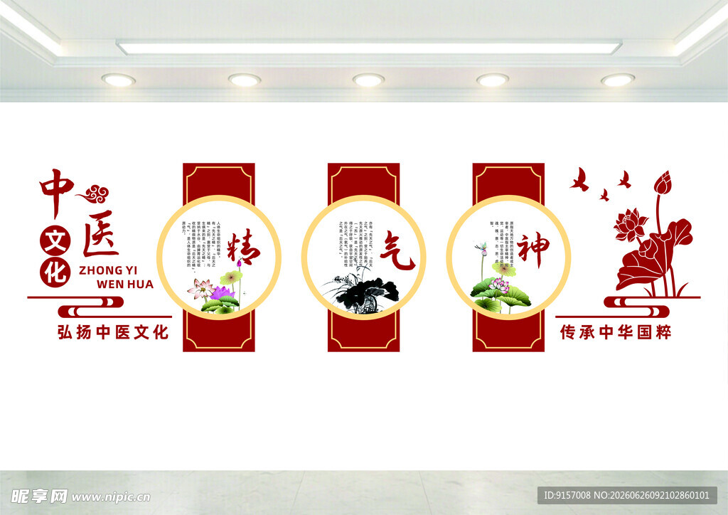 中医养生文化墙展示
