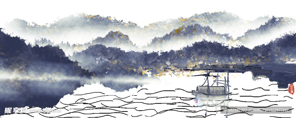 免抠山水画