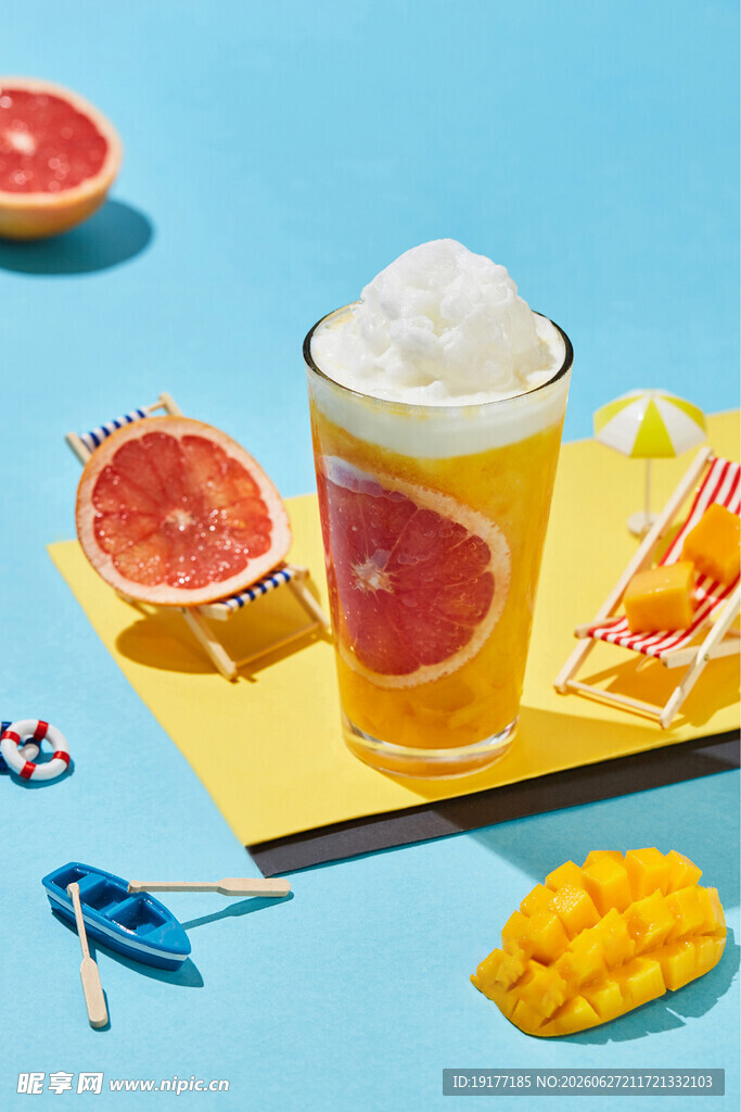 清新水果气泡饮夏日风味