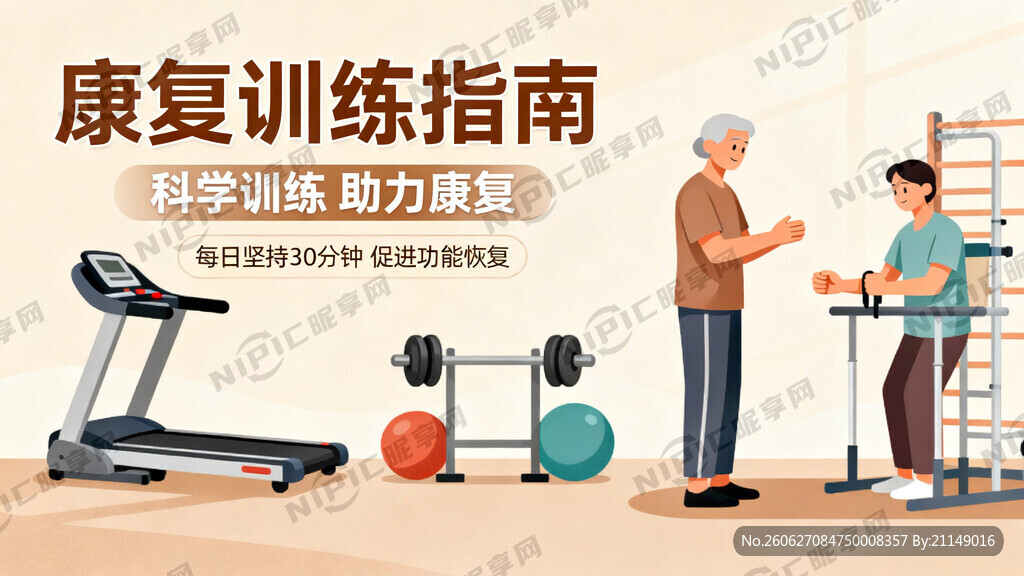 康复训练文化墙 颜色温馨