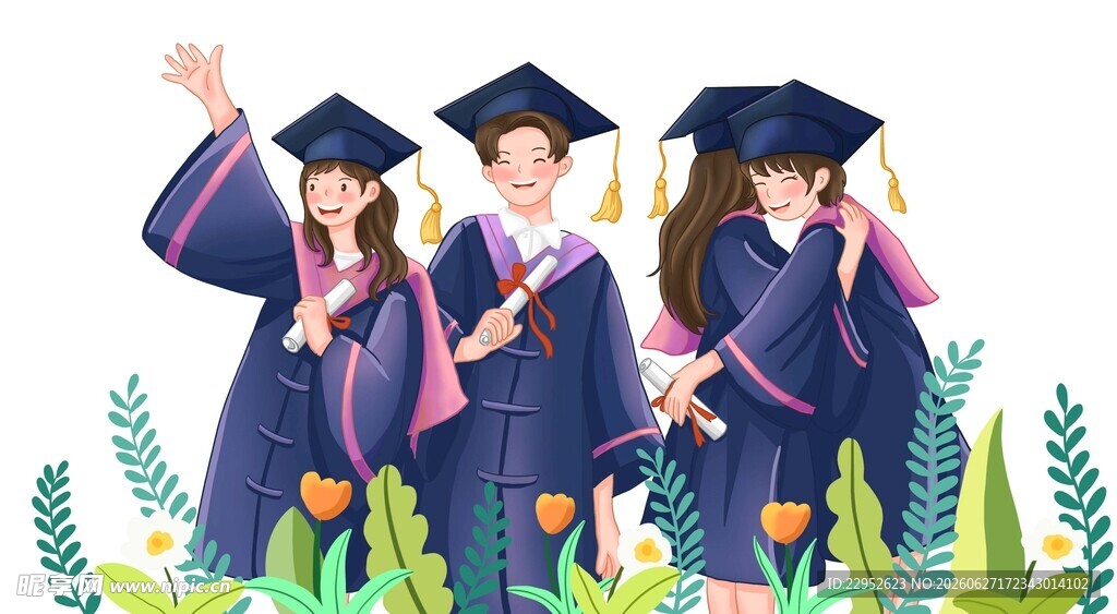毕业季人物插画